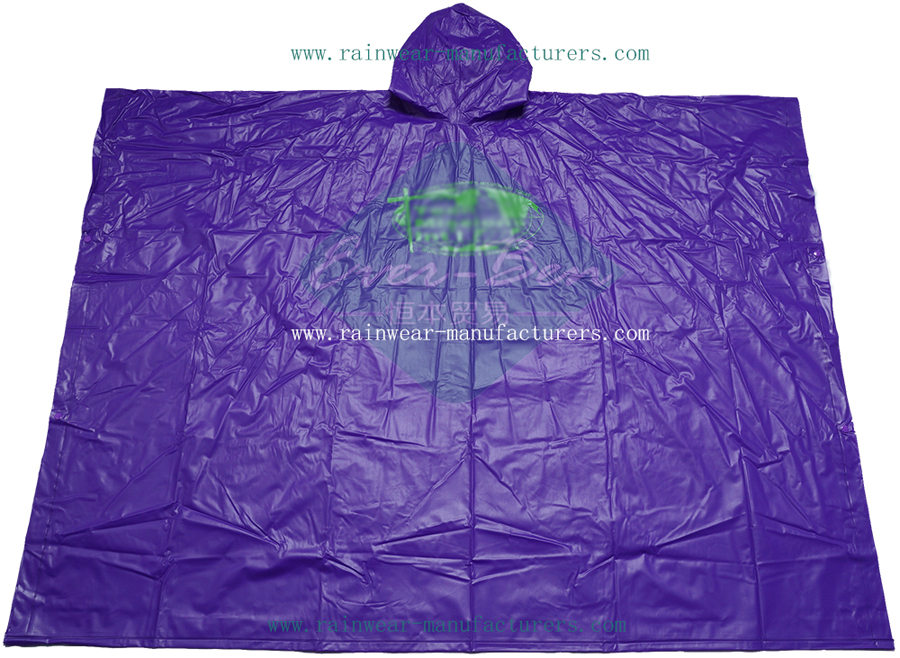 005 China Purple Long Rain Poncho